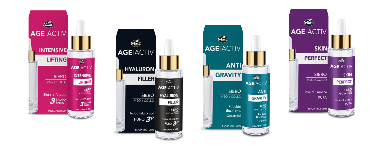 Prodotti AgeActive - Intensive Lifting, Hyaluron Filler, Anti Gravity, Skin Perfect